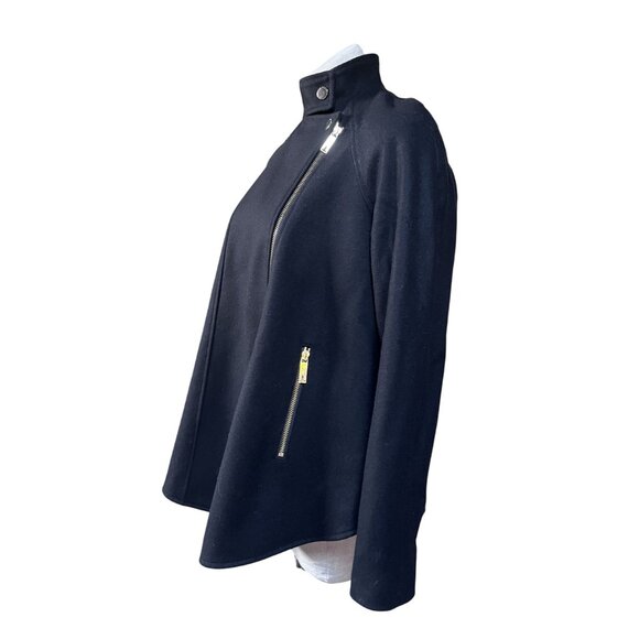 Ted Baker Black Retro 50s Swing Coat Small Wool Blend Prata Cape Jacket - Picture 6 of 14